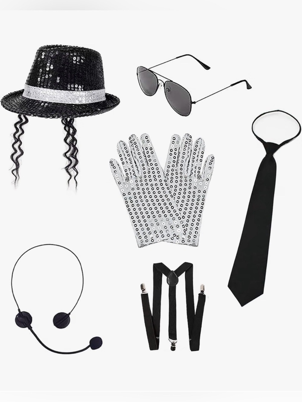 70s 80s Adult Iconic Pop Star Style Costume Accessories Set